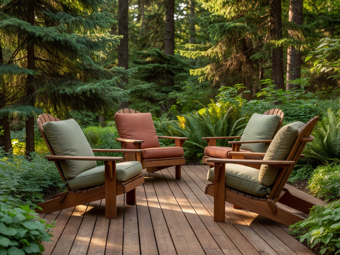 Canadian outdoor deck with comfortable seating and surrounded by greenery