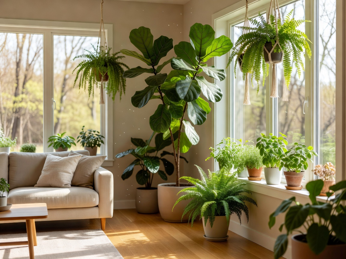 Fresh spring greenery bringing life into a bright Canadian home